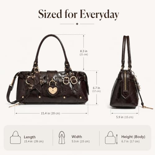 Image of Shoulder Purse for Women, Leather Women's Handbag Y2k Aesthetic Coquette Shoulder Bag Hobo Punk Trendy Ladies Purse