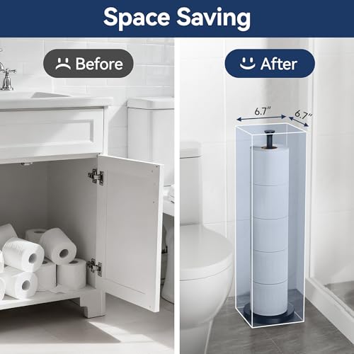 Toilettenpapierhalterständer (mit Reservefunktion), freistehender Toilettenpapierhalter, Edelstahl-Toilettenpapierhalterständer für die Aufbewahrung von Ersatzrollen für Badezimmer und Toilette