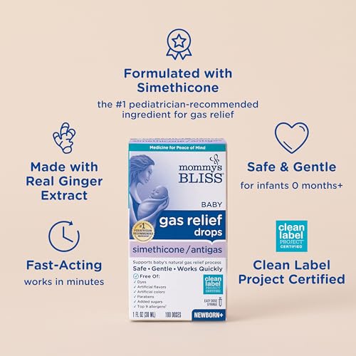 Mommy's Bliss Gas Relief Drops Bottle, Simethicone Drops for Infants, Relieves Stomach Discomfort, Safe & Gentle, Ginger Flavor, 1 Fl Oz (Pack of 1) - Image 5