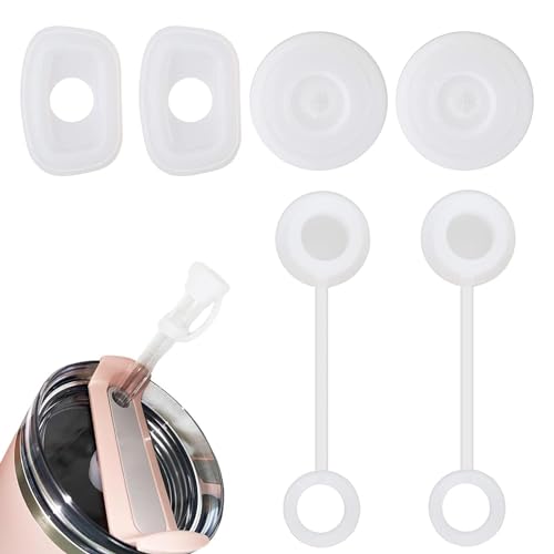 Stanley Cup Straw Cover 6Pcs Spill Proof Stopper Set, Compatible with Stanley Cup 1.0 40oz/ 30oz Tumbler Accessory (2 Straw Cover, 2 Square Cup Spill Plug and 2 Round Leak Stopper)