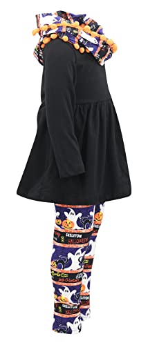 Image of Unique Baby Girls Kids Toddler 3pc Outfit Set Long Sleeve Cotton Blend Tunic Top Leggings and Scarf