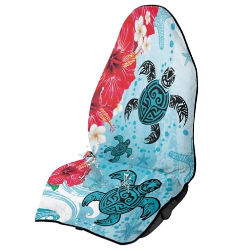 Image of Car Seat Cover Protector Front Seats Only Fit for Auto Truck Van SUV, Waterproof Aesthetic Flowers Print Seat Towel Cover for Gym, Pets, Outdoor Adventures
