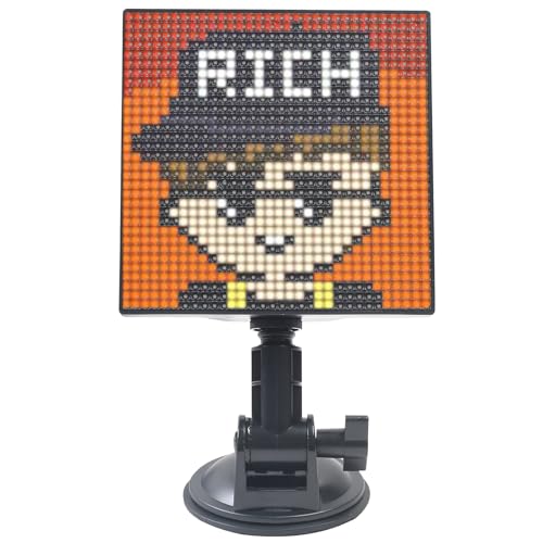 YedZen Pixel Art Marco de fotos digital, 32 x 32 cm, RGB 128 x 131 mm, panel LED programable, USB para coche, tienda, hotel