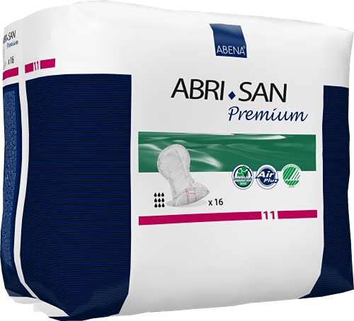 Abena Abri-San Premium Incontinence Pads, Heavy Absorbency, (Sizes 8 To 11 Available) Size 11, 16 Count #TOP1