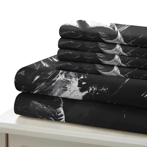 Parure de lit illustration botanique king 220x240cm avec housse de couette en microfibre