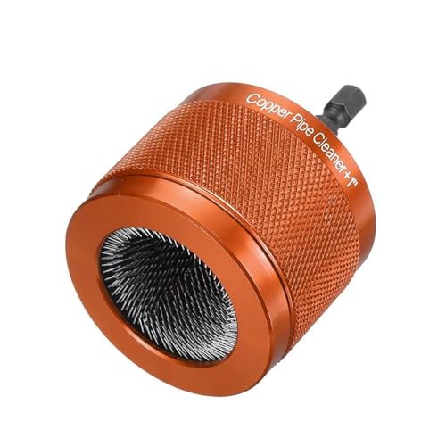 Westspark Copper Pipe Cleaner 1/2 15mm Drill Tube Cleaning Brush Upgraded Aluminum Alloy Pipe Tube Cleaning Brushes Cleaners Plumbing Brush For Electric Drill Bit For Copper Pipe (Orange)