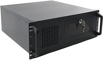 4U Servergehäuse Rack-Gehäuse, Rackmount PC-Gehäuse 7 x 3.5 HDD Laufwerkschächte, 7 x PCI-Steckplatz mit Sicherheitsschlüssel und Zwei USB 2.0-Anschlüssen