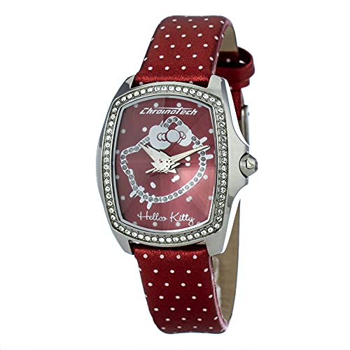 Hello Kitty - CT.7896LS/41 - Montre Femme - Quartz - Analogique - Bracelet Cuir Rouge