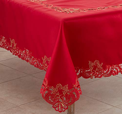Embroidered Cupid Design Tablecloth