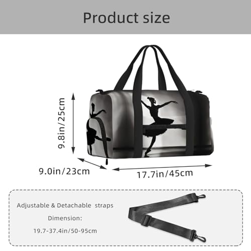 Bolsa de equipaje deportiva ligera con estampado de bailarina textil 3