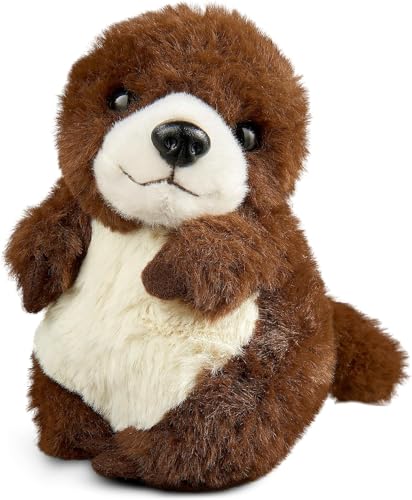Living Nature Baby Otter Stuffed Animal Plush Toy, Black, 16 x 7.4 x 21 cm