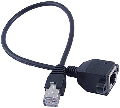 Cable RJ45 macho a hembra de tornillo de montaje en panel de red LAN Ethernet RJ45 hembra a macho Cover