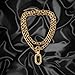 ABJFJE 2Pcs Gold Layered Chunky Chain Choker Necklace with Carabiner Clasp Oval Pendant Neckalces Retro Punk Jewelry for Women Gift