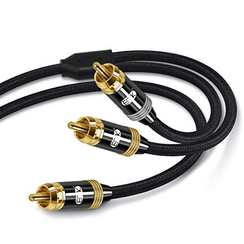 RCA Y-Adapter Stereo Audio Cable,EMK Subwoofer/Coaxial Audio Cable Superb Sounds Quality for Gold-Plated Connectors (2M