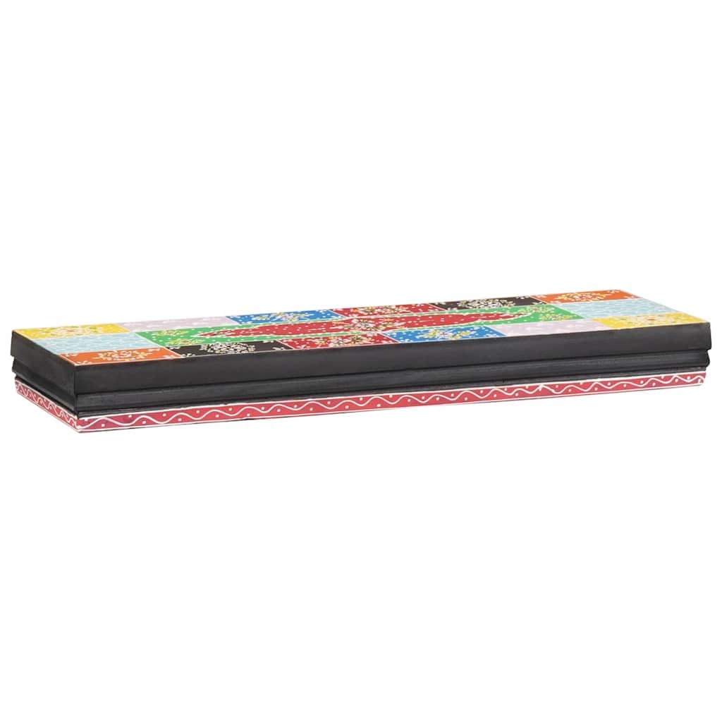 Estante de pared de madera maciza multicolor, 60 x 20 x 6 cm, moderno estante flotante de madera de mango para salón, pasillo y dormitorio