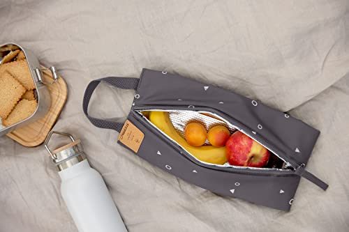 LÄSSIG Baby Kinder Isolierbeutel Flaschentasche kleine Kühltasche mit isoliertem Stauraum/Insulated Pouch Universe Anthracite