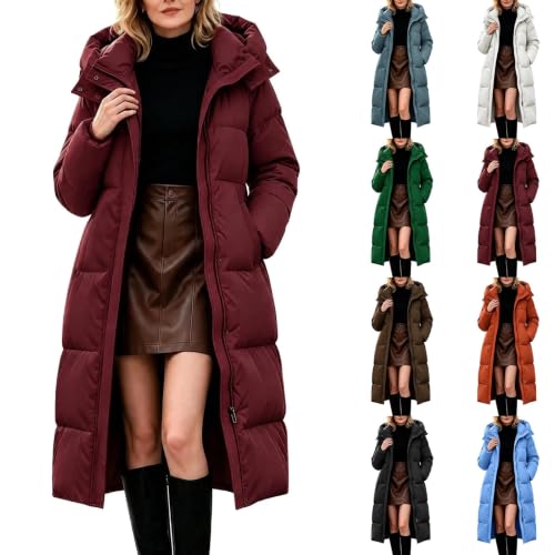 YRAETENM Winter Jackets for Women Casual Long Hooded Quilted Puffer Coats - image 1