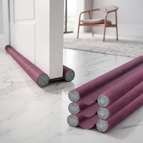 Image of Door Draft Stopper PVC Size 39Inch | Under Door Dust & Noise Blocker | Cold & Heat Insulation Strip | Door Gap Sealer for Home Doors & Windows | Easy Install | Red | Pack of 3