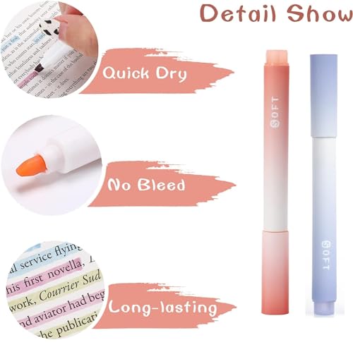 Image of SHUTTLE ART Pastel Highlighter Set | Cute Aesthetic Highlighter Pens No Bleed Marker Pens with Chisel Tip Water Based Ink Quick Dry for Study School Office Stationery