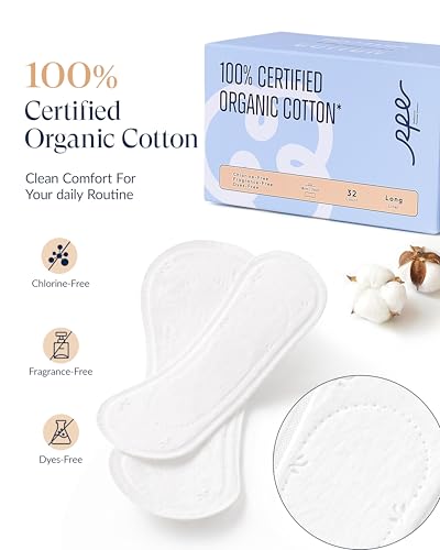 RPE Life 100% GOTS Organic Cotton Long Panty Liners for Women, 96 Count — view 2