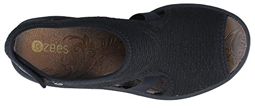 Bzees Women's Dream Sandal, Black Mesh, 11 M US2