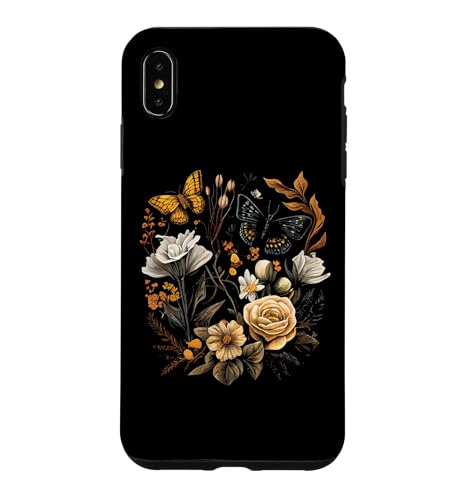 Vintage Pressed Flowers Butterflies Floral Boho Wildflowers �X�}�z�P�[�X iPhone XS Max �p