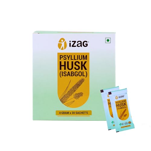 Image of iZaG Psyllium Husk (Isabgol) 120 Gram (4 Gram Sachet's * 30 Unit) | Natural Dietary Fiber for Digestion & Gut Health | 30 Travel-Friendly Sachets | 4 Gram per sachets | Sat isabgol