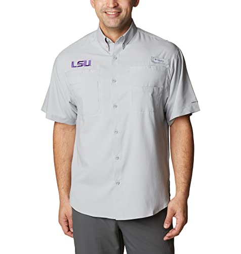Chemise à manches courtes Columbia Tamiami LSU pour homme en gris taille S