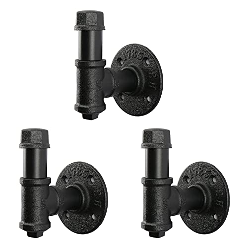 Jeasor 3 Pack Industrial Iron Pipe Robe And Towel Hooks Wall Mounted Home Decor, Bathroom Hardware Rustic Vintage Style Heavy Duty Farmhouse Diy Coat Hook For Wall Hanging #TOP8