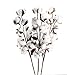 GTIDEA 3 Pack 22 inches Natural Dried Cotton Stem Farmhouse Artificial Flower Filler Floral Arrangement DIY Home Party Decor