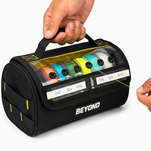 Beyond Fishing Line Storage Bag – Tangle-Free Line Management Bag with Built-In Dispenser, Fishing Spool Bag with Writable ID Panel by Beyond Braid - Used condition - US$18.61