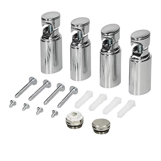 ECD Germany Juego de montaje para radiador decorativo - Kit de accesorios para radiadores de baño - Cromo - Para modelos rectos y curvos - Juego de fijación para radiadores calentadores de toallas