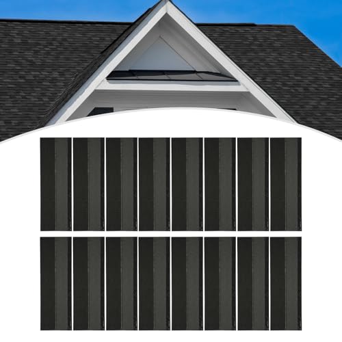 16 Pcs Asphalt Roof Shingles, 24.97 Sq Ft Architectural Shingles with Fiberglass Base, Roofing Tiles for Home/Villa/Garden Roofs (Black)