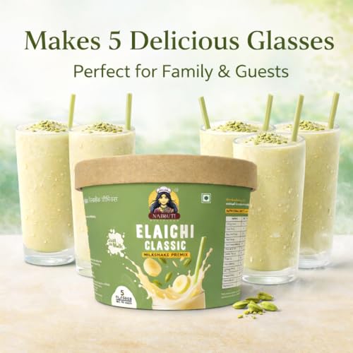 Image of Nairuti Vyutpadan Elaichi Classic Milkshake Premix 150g | Instant Cardamom Milk Drink Powder | Refreshing Traditional Flavor | No Preservatives, No Artificial Color, Natural & Healthy Energy Drink | Ready In A Minute - Milkshake Premix