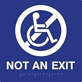 STOPSignsAndMore - ADA Not An Exit Sign with Non Accessible Symbol and Grade 2 Braille - 8x8 | 1/32