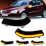 D-Lumina Sequential LED Side Mirror Turn Signal Lights Smoked Lens for VW Golf 5 EOS GTI Jetta MK5 Passat B5.5 B6 R36 Sharan Skoda Superb B5, Dynamic Indicator Mirror Marker Blinker Light, Pack of 2