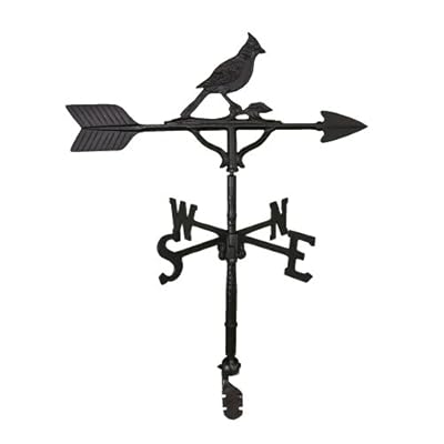 Montague Metal Products 32-Inch Weathervane with Satin Black Cardinal Ornament