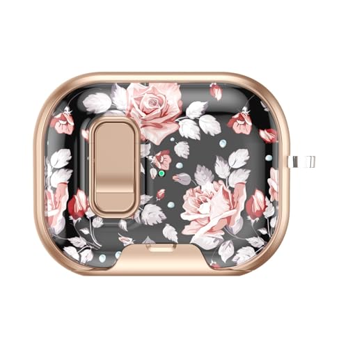 AirPods Pro/AirPods 4 �P�[�X �J���t���ȉԕ� �ی�P�[�X ���C�����X�[�d�Ή� �V���R�� ���h�~ �����h�~ (B, AirPodspro3�i2025�j)