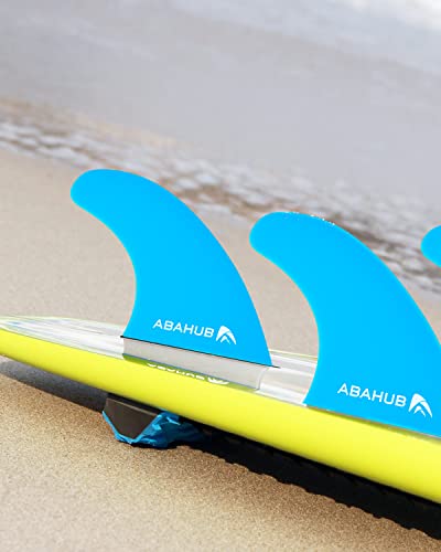 image for Abahub Surfboard Thruster Fins Set, Compatible with FCS Style Fin Box,