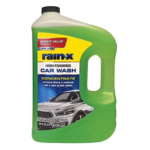Rain-X 620191 Foaming Car Wash – 100 fl oz. High-Foaming, Concentrated Formula For Greater Cleaning Action, Safely Lifting Dirt, Grime And Residues For An Exceptional Clean