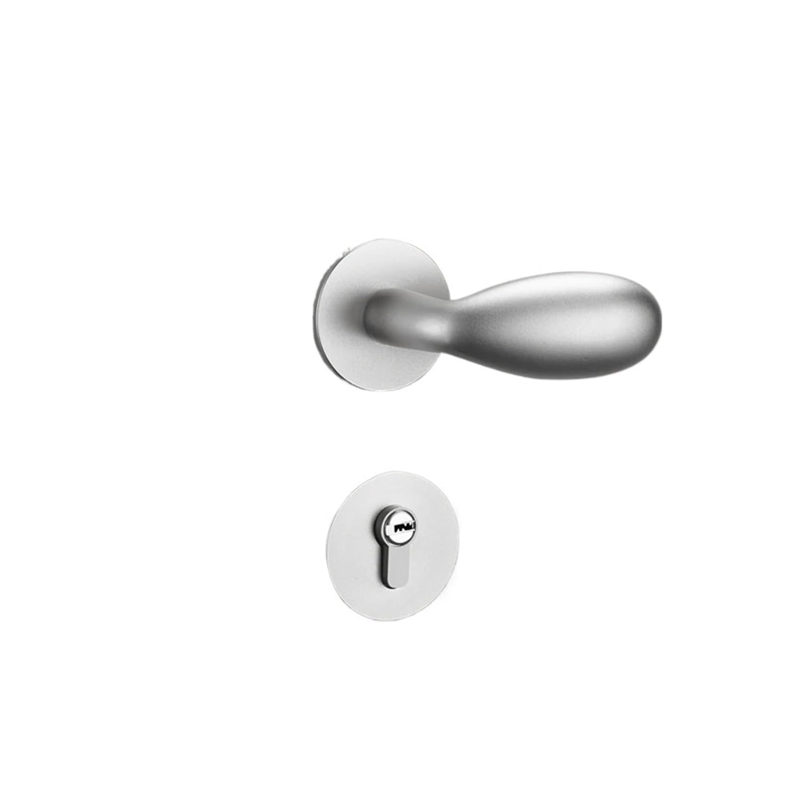 Sjloynwq Silvery White Bedroom Door Lock Oval Silent Split Handle(Silvery White)