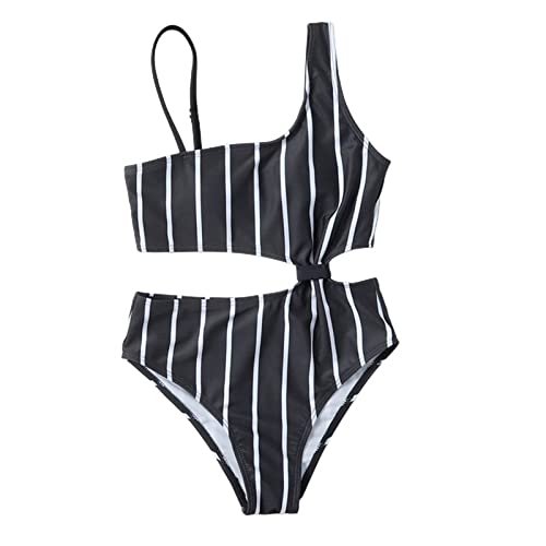 Roupa de banho feminina esportiva de praia com alças finas listradas, roupa de banho para verão e pr