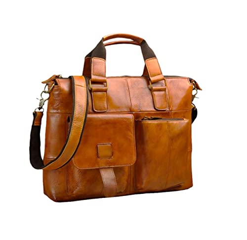 Sacoche de bureau en cuir véritable homme : mallette 15,6" idéale pour les trajets urbains