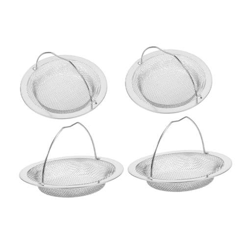 Homoyoyo 4 Piezas Filtro de Desagüe de Fregadero de Acero Inoxidable Colador Cocina Reutilizable Antiobstrucción para Lavado de Frutas Verduras y Platos Diseño Compacto y Ligero para