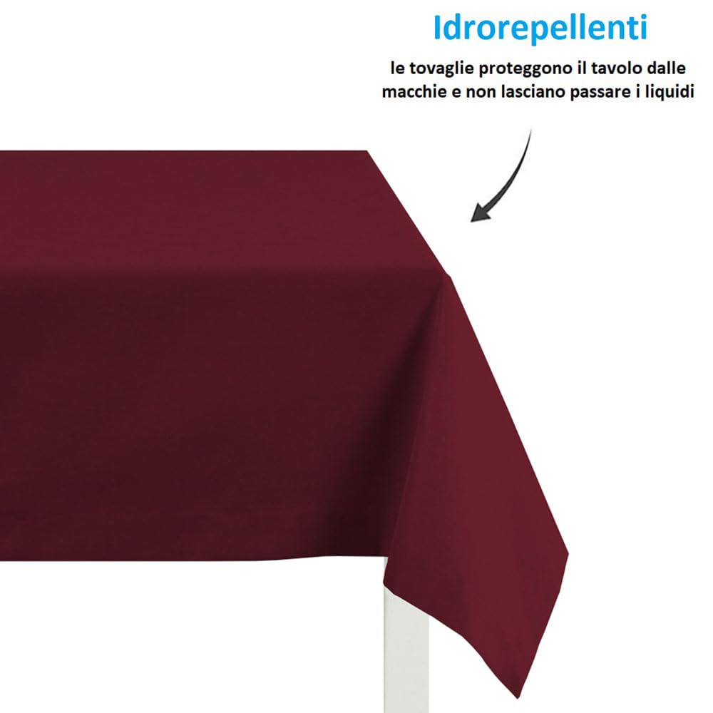 100 Tovaglie in TNT, misura 100x100 cm, Tovagliette coprimacchia Tessuto Non Tessuto Colore Bordeaux