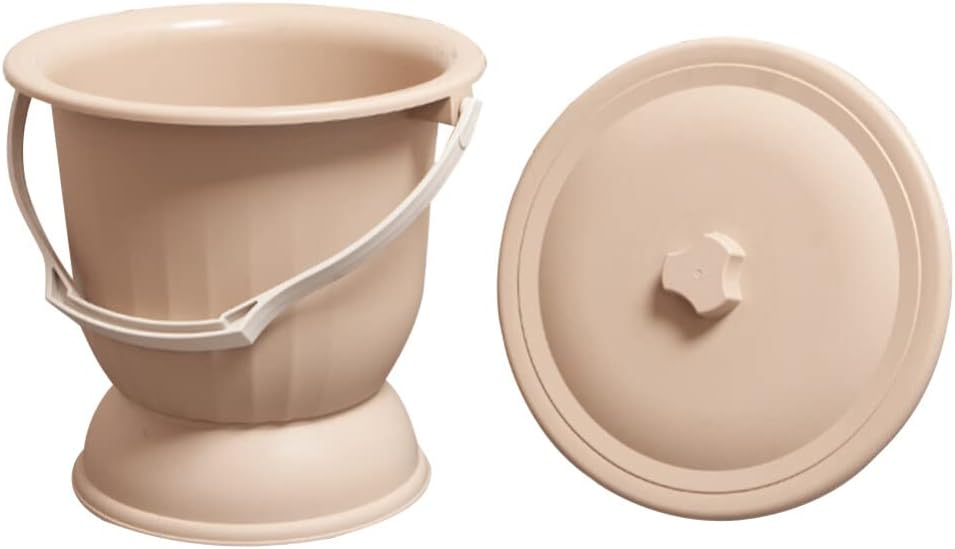 Deodorant Spittoon with Lid 10.82 Inch Portable Lightweight Chamber Pot Sealed Urinal Pot for Adults Children Pregnant Women Elderly Bathroom Safety Aid