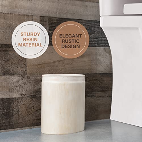 Image of Creative Scents Rustic Luxe Small Bathroom Trash Can 1.53 Gal / 5.8L - Oval Bathroom Garbage Can Bin for Modern Farmhouse Decor - Small Waste Basket for Bathroom and Bedroom