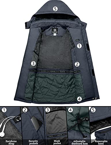 Image of GEMYSE Men's Ski Snow Jacket Warm Winter Waterproof Coat Snowboard Rain Jacket Hooded Windproof Windbreaker