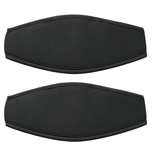 JCBIZ 2PCS Diving Goggles Hair Protector Wrap Neoprene Mask Strap Cover Neoprene Diving Mask Straps Hair Protector Wrap for Dive Snorkel Masks Water Sports, Black