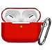 Compatible AirPods Pro Case Cover Silicone Protective Case Skin for Apple Airpod Pro 2019 (Front LED Visible) Red